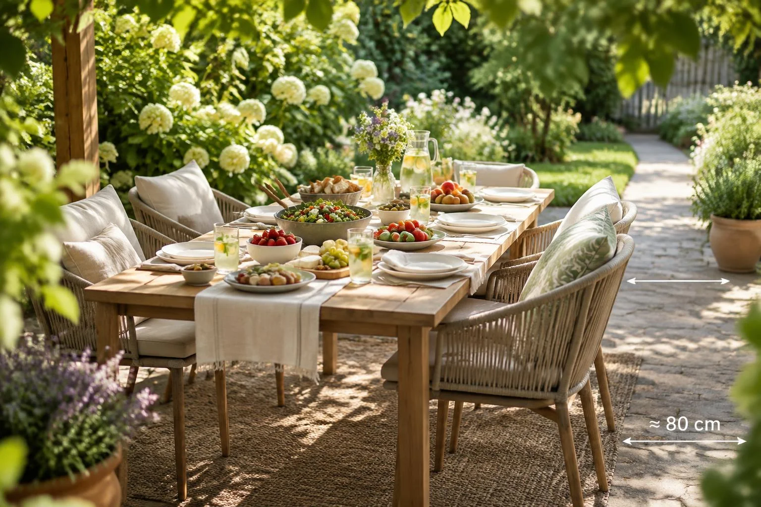 Goûter estival : 80 cm pour une table conviviale