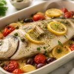 Poisson méditerranéen au four à 220 °C : moelleux