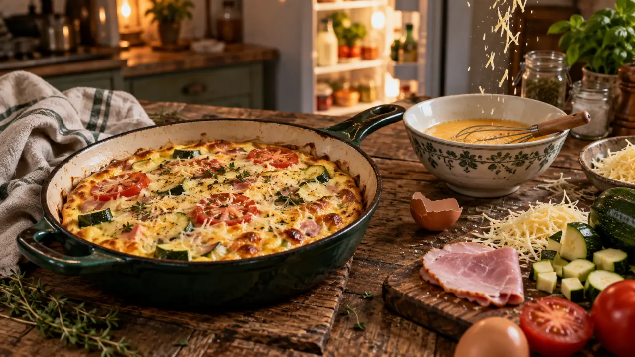 Reste dans le frigo recette : omelette vide-frigo aux légumes