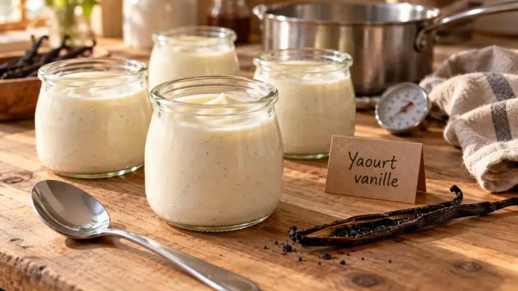 Yaourt à la vanille maison : la méthode pour des pots fermes et parfumés dès le lendemain