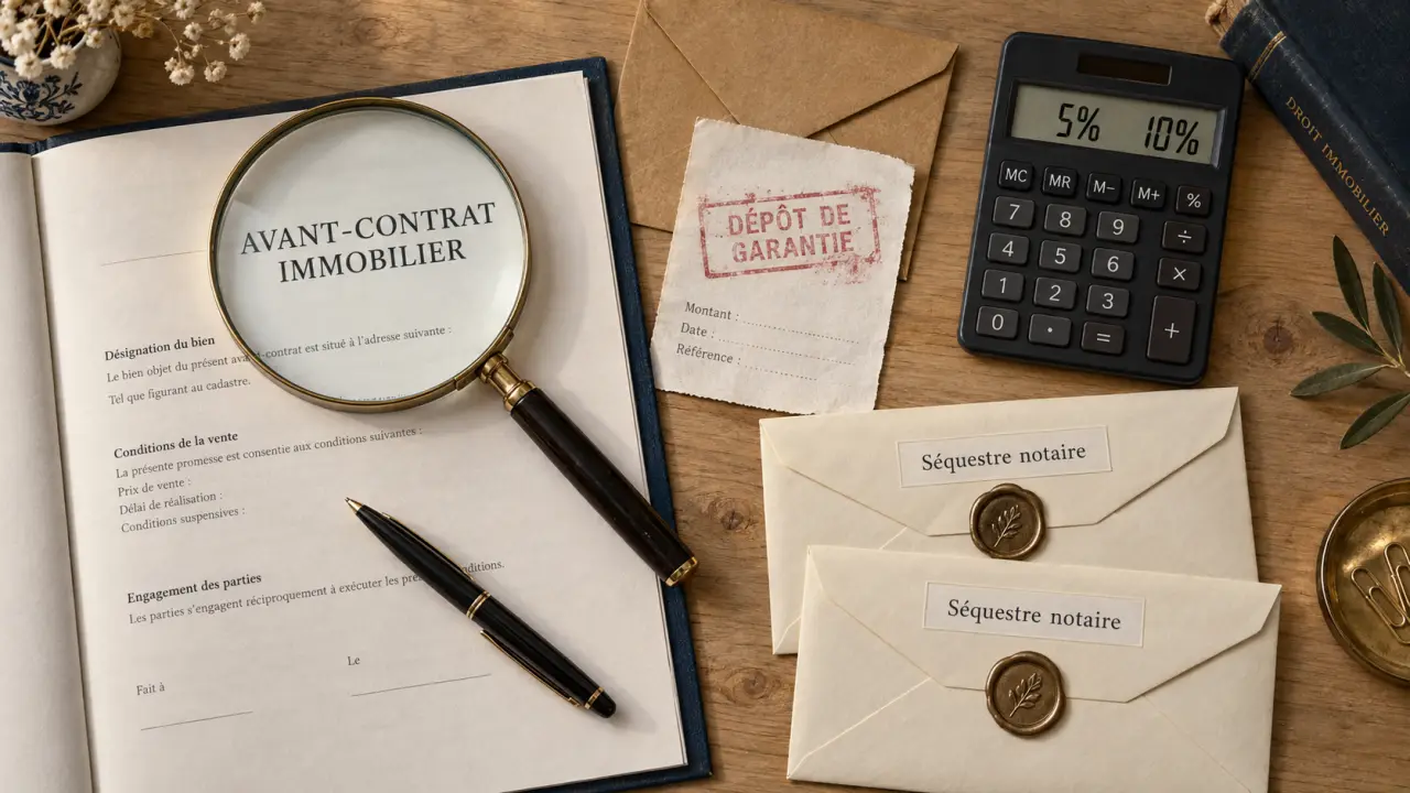 Acompte achat immobilier : dépôt de garantie et séquestre notaire