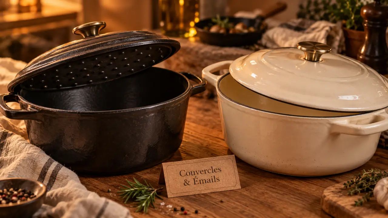 cocottes staub ou le creuset : couvercle à picots, fonte émaillée