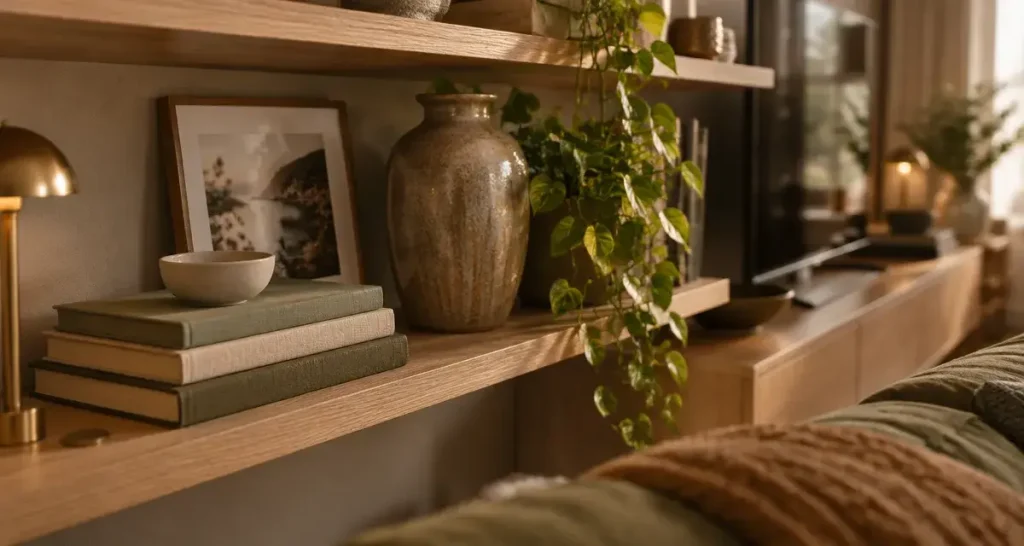 Décoration d’étagère de salon : composez sans surcharger